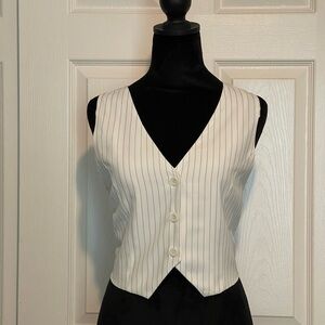 White Pinstripe Women's Vest